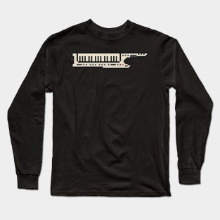 Pixel White Axe Keyboard Guitar Long Sleeve T-Shirt